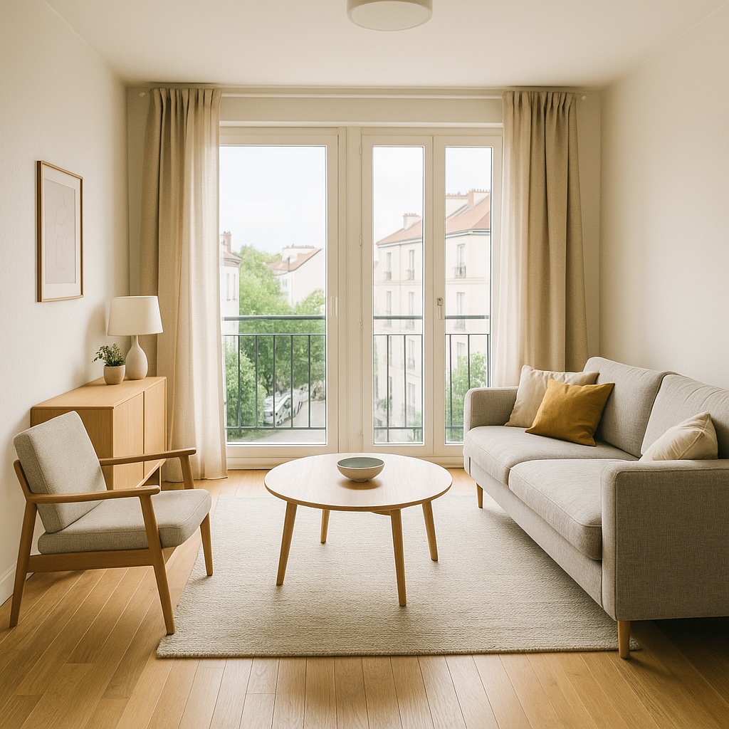 Salon lumineux d’un appartement à vendre à Rueil-Malmaison, publié sans agence sur SeLoger